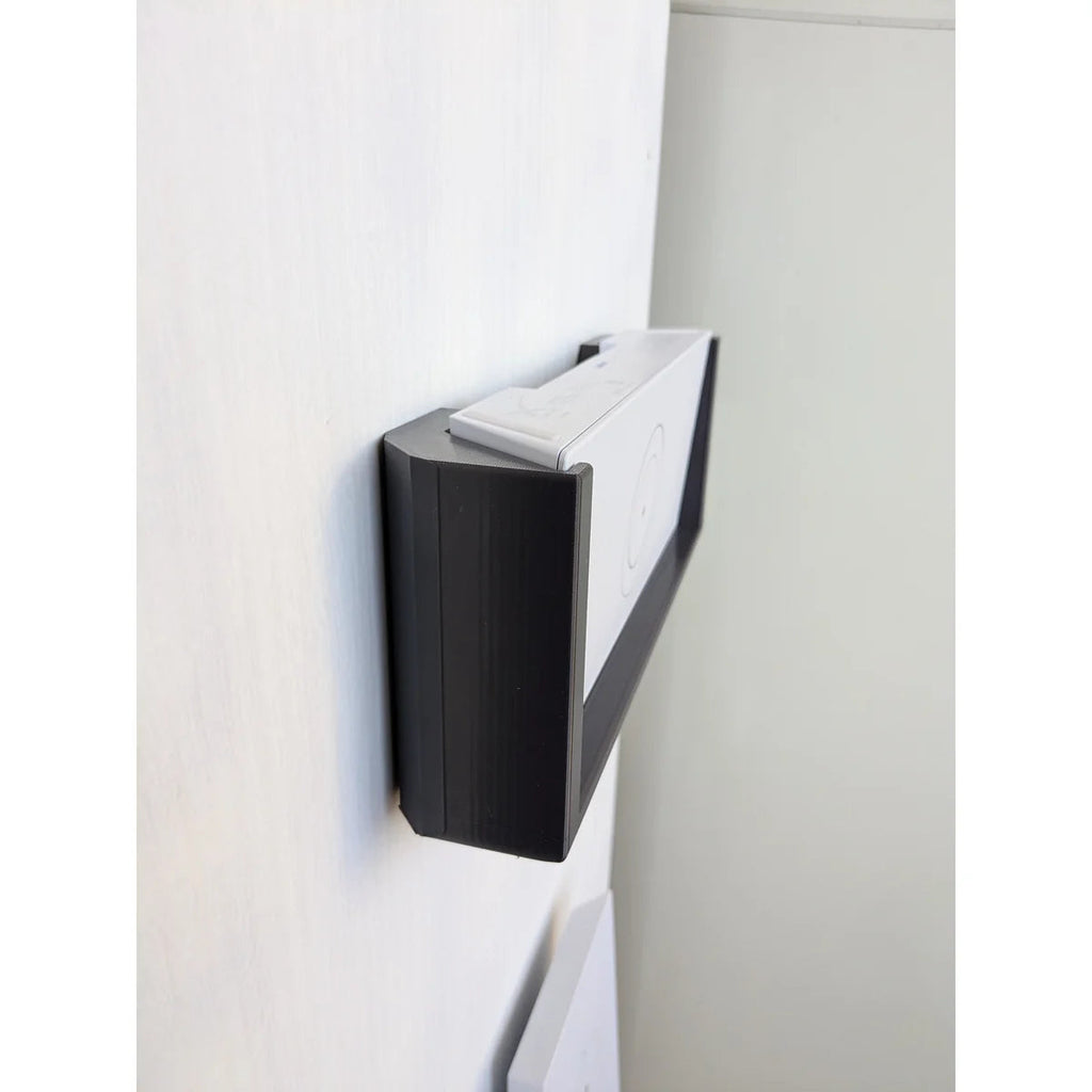 Edge profile of the installed Starlink Gen 3 router mount seen from the side of the wall.