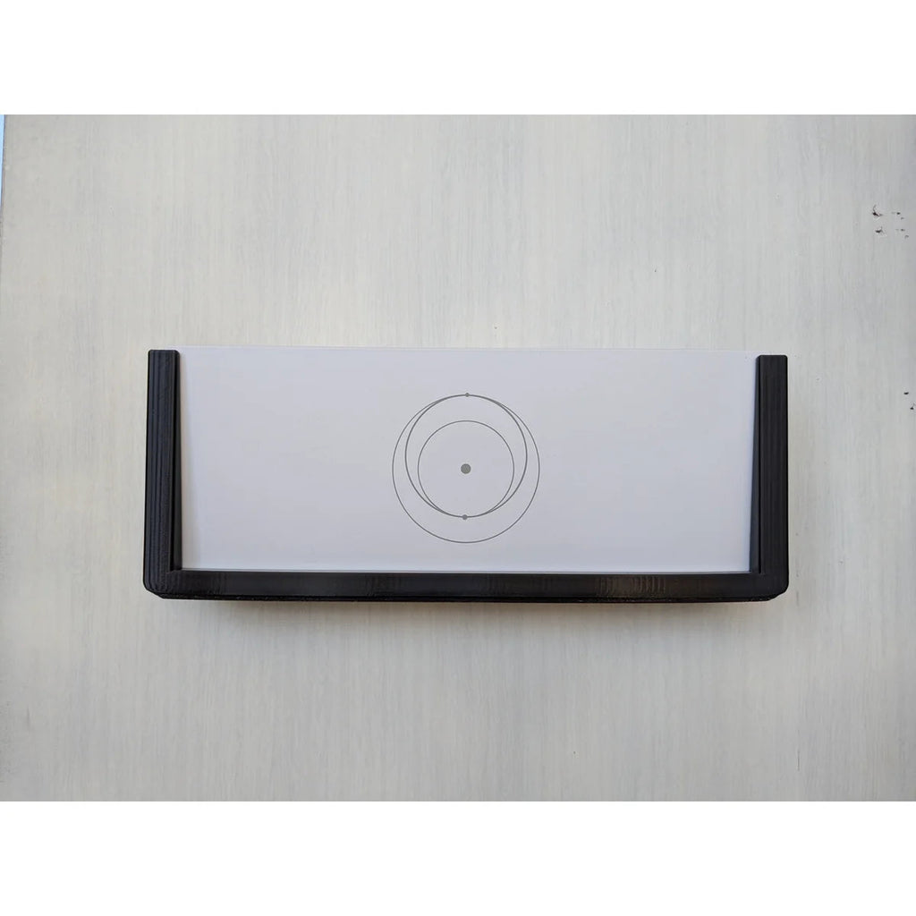 Starlink Gen 3 router seated in the black StarMax wall mount bracket, viewed straight on.