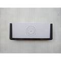 Starlink Gen 3 router seated in the black StarMax wall mount bracket, viewed straight on.
