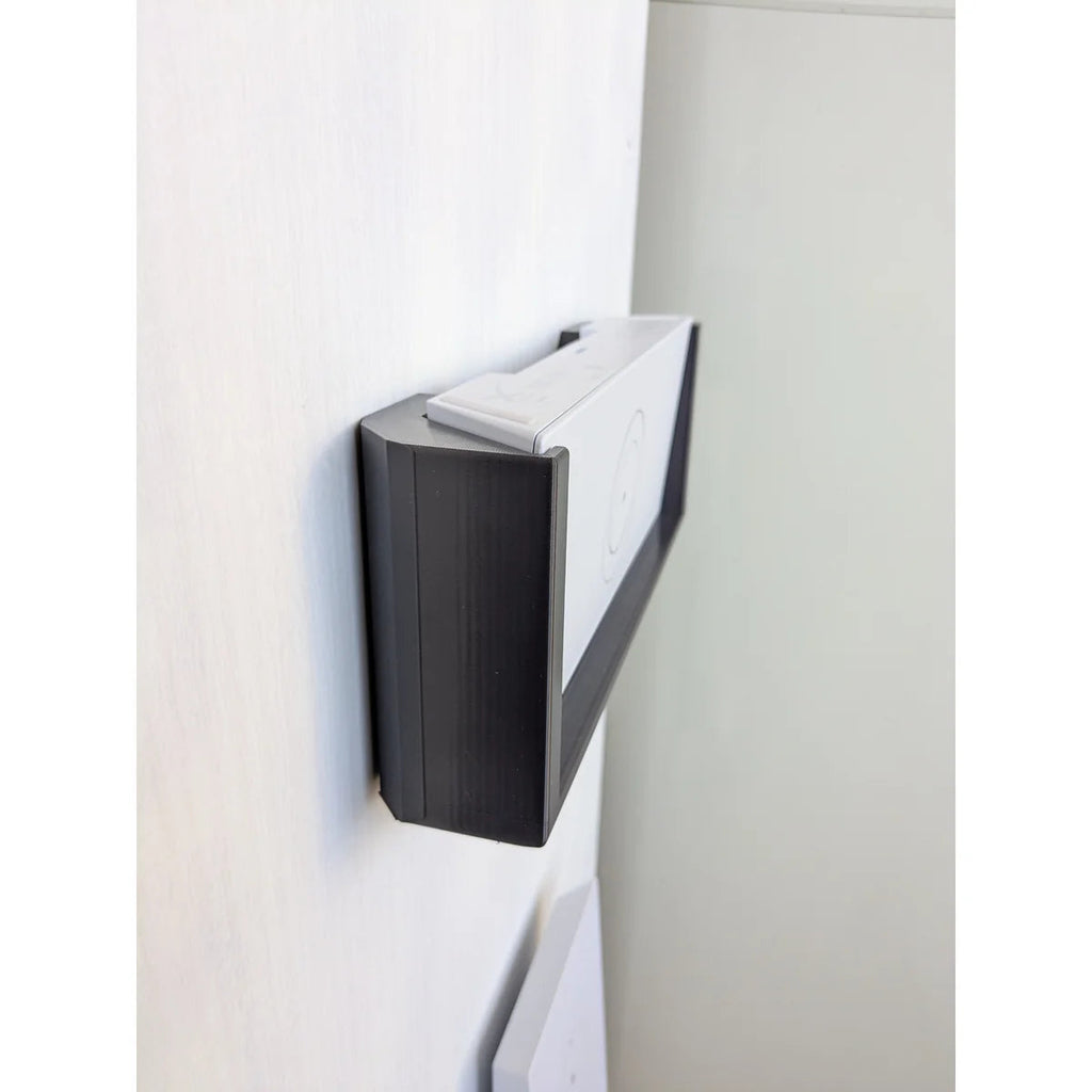 Side view of the wall-mounted Starlink Gen 3 router showing how little the bracket projects.