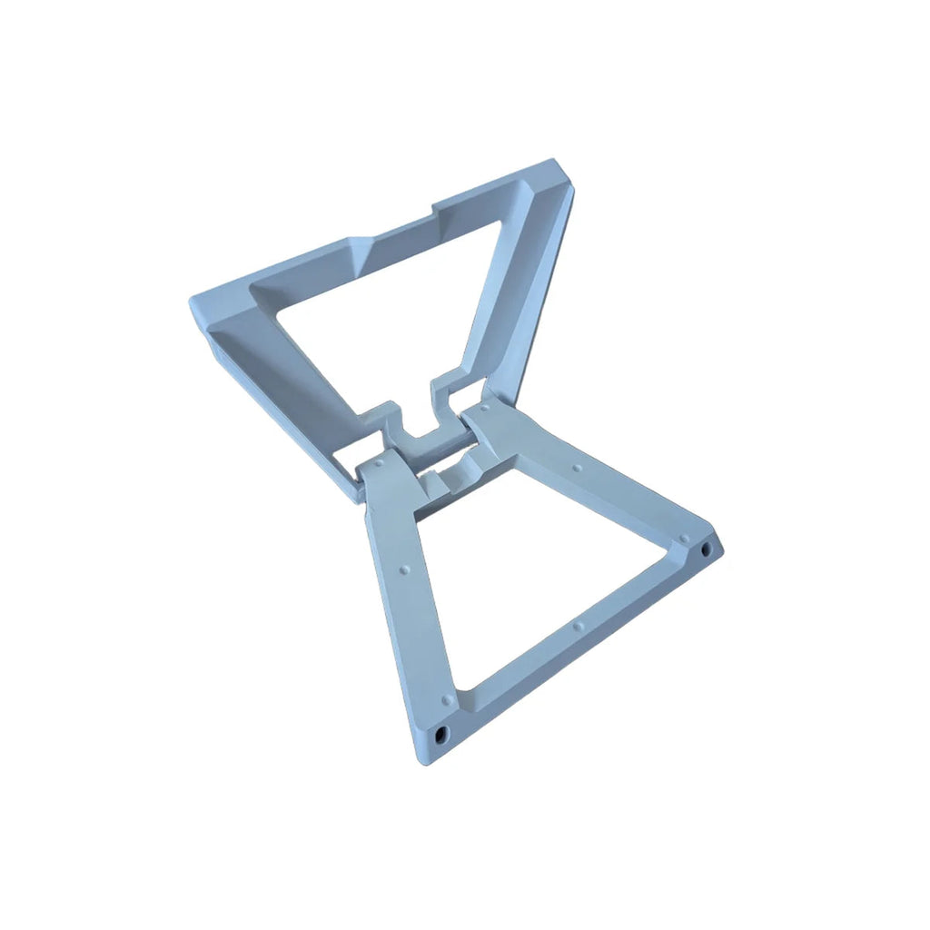 Genuine Starlink kickstand base fully deployed, standing in its working position as a dish stand.