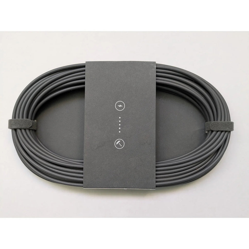 Genuine Starlink Mini DC power cable, 15 m, coiled flat with the original sleeve and hook-and-loop straps.
