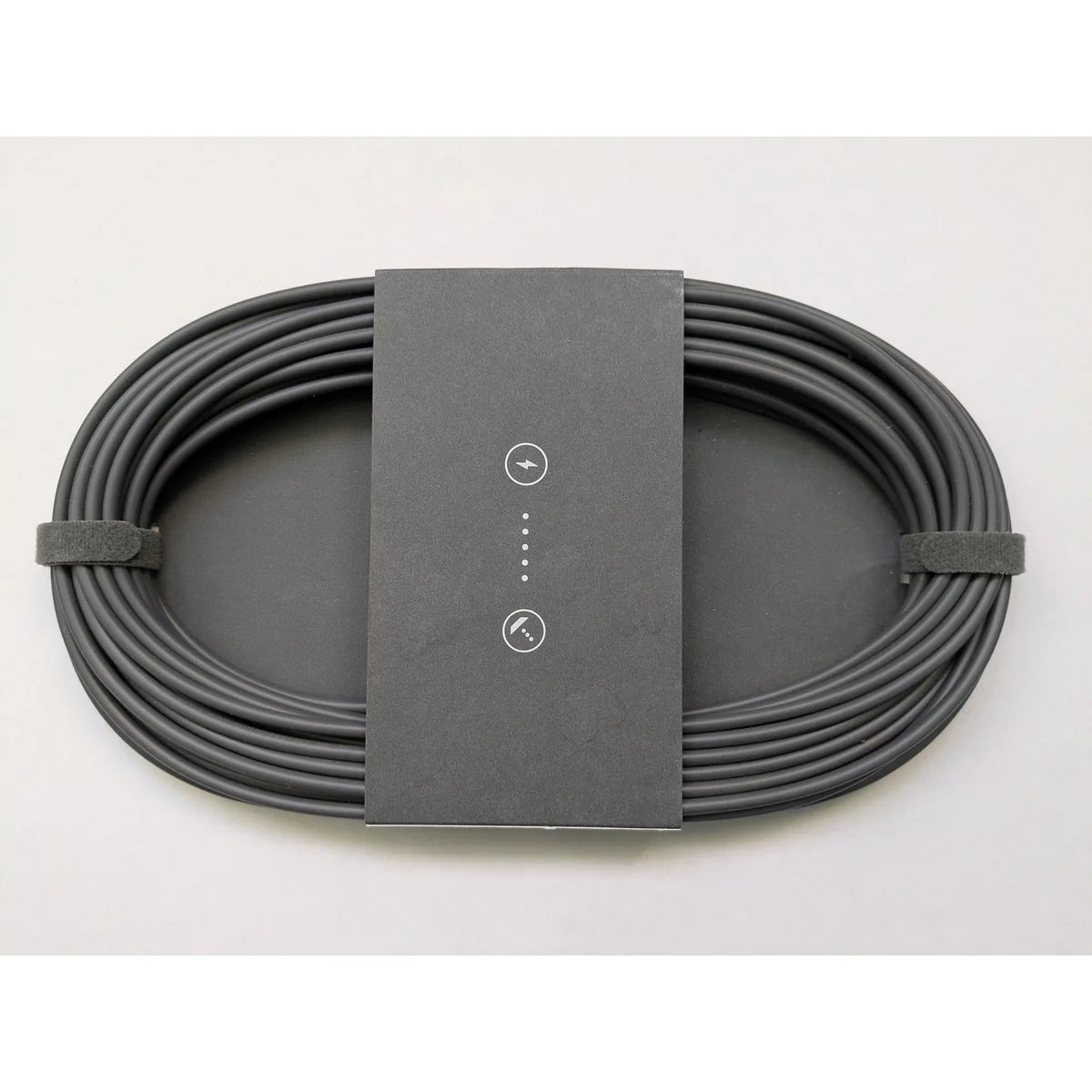 Genuine Starlink Mini DC power cable, 15 m, coiled flat with the original sleeve and hook-and-loop straps.