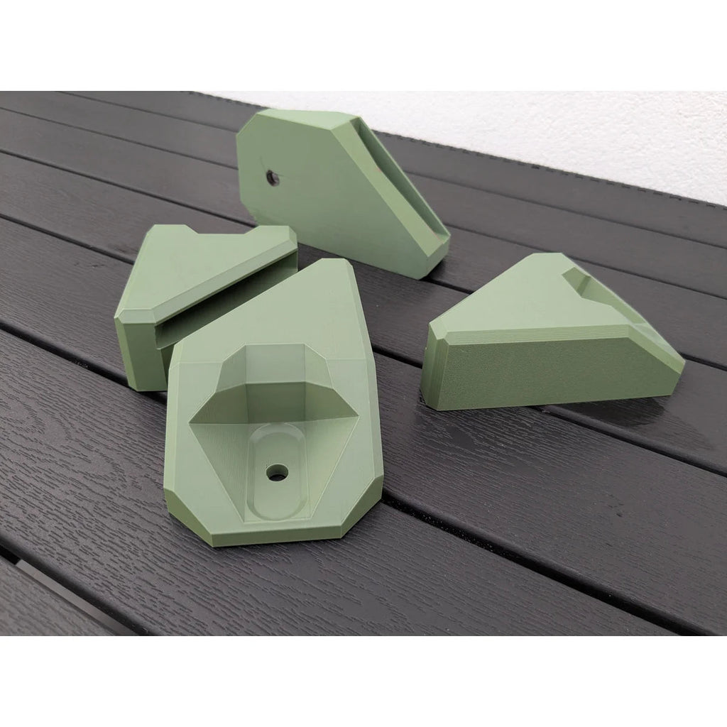 StarMax corner brackets grouped together, showing the moulded profile from several angles.