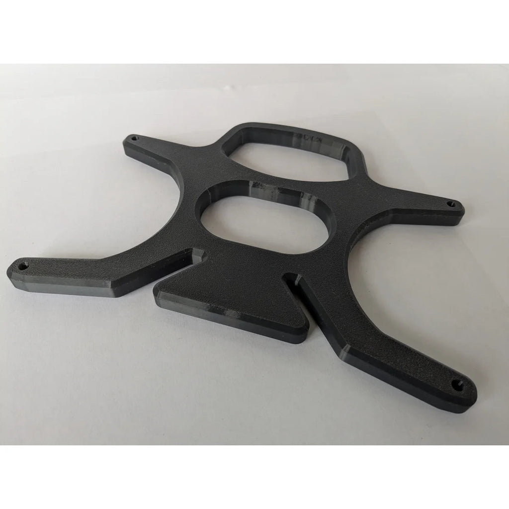 The bare StarMax 3D-printed cable caddy in black, showing the four mounting arms and carry handle.